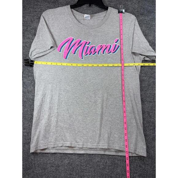 Surf Style Florida MIAMI Vice Mens Pullover T-Shirt Heather Gray L 80's 90's - Picture 7 of 9